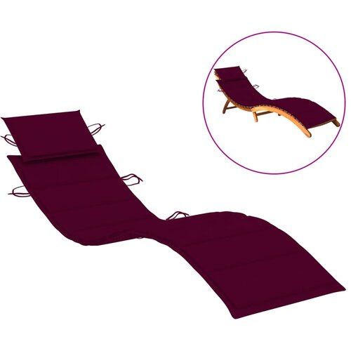VidaXL jastuk za ležaljku za sunčanje crvena boja vina 186 x 58 x 3 cm Slike