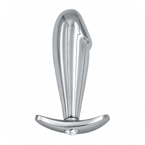 SuperLove Penis Butt Plug Silver-Clear Gem Cene