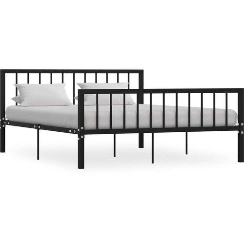  Za krevet crni metalni 160 x 200 cm Slike