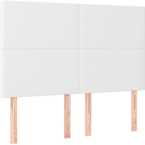  LED uzglavlje bijelo 144x5x118/128 cm od umjetne kože Slike