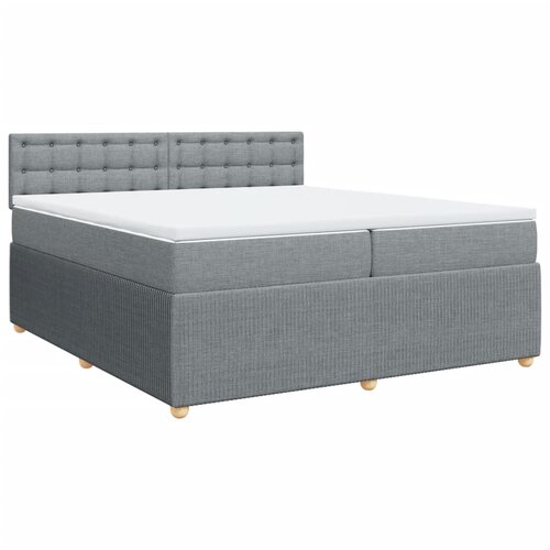 Maison Chic Box spring postelja - Vzmetna postelja z vzmetnico svetlo siva 200x200 cm blago SL17800, (21894349) Cene