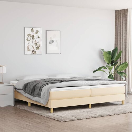  Okvir za krevet s oprugom krem 200x200 cm od tkanine Cene