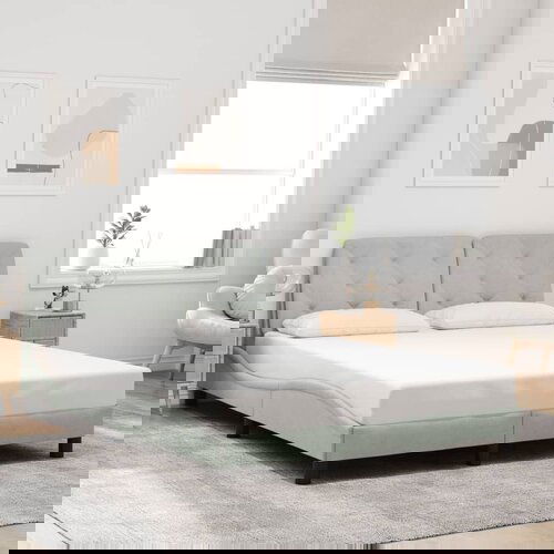 Furnova Posteljni okvir brez vzmetnice svetlo siv 120x200 cm žamet, (21938705) Cene