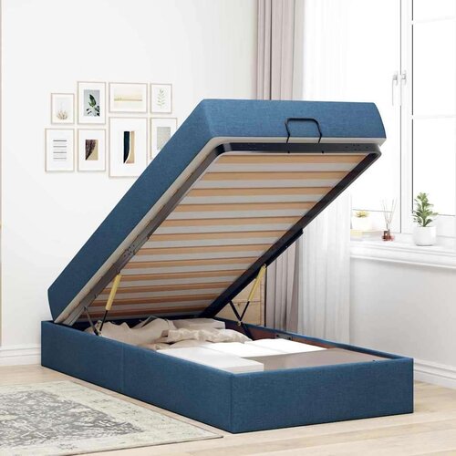  Okvir za krevet s madracem Plava 80 x 200 cm tkanina Slike