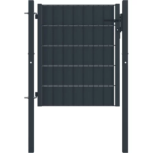 vidaXL Vrata za ograjo PVC in jeklo 100x101 cm antracitna
