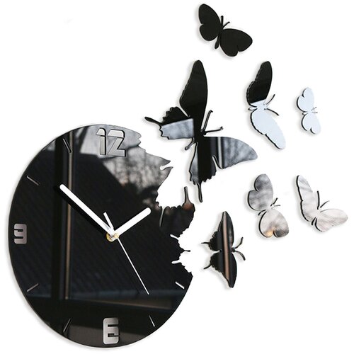 Moderna stenska ura BUTTERFLY NH003 (samolepilne stenske ure) Cene