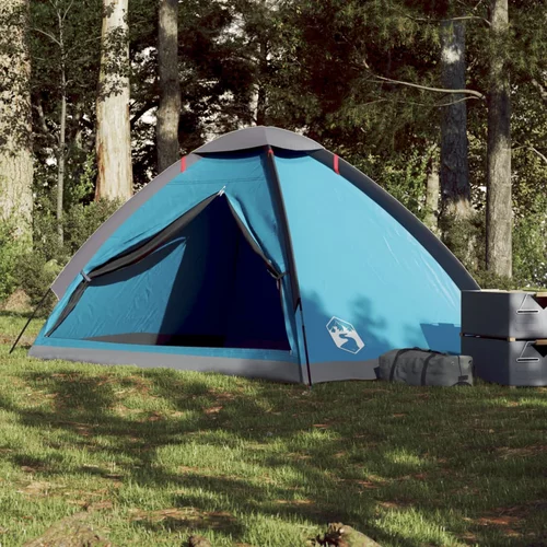 vidaXL Kupolasti šator za kampiranje za 4 osobe plavi vodootporni