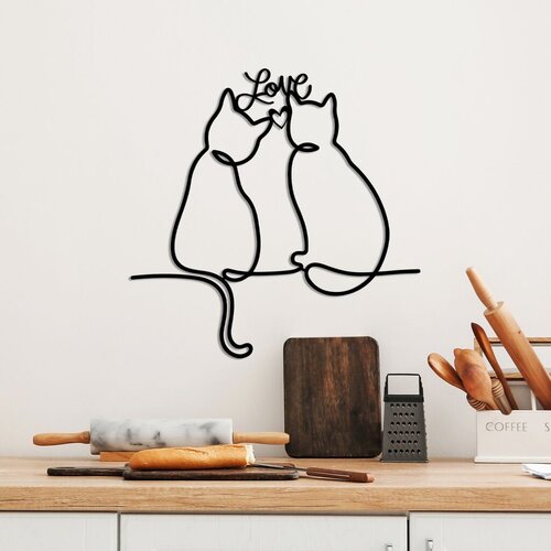 Wallity zidna dekoracija Cat 2-v2, 55x55cm, Crna Slike