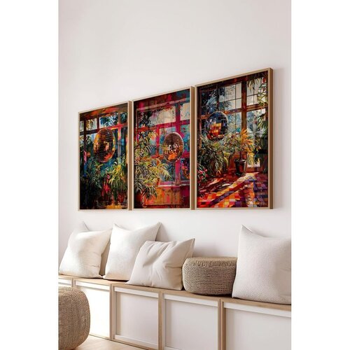 WALLXPERT Č-300797 - 3040 Višebojni Set Dekorativnih Slika (3 Komada) Cene