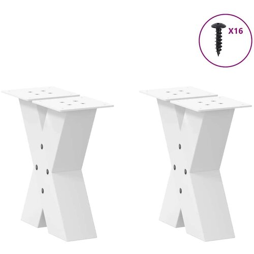 Noge za stolić u obliku slova X 2 kom bijele 40x(30-31) cm Slike