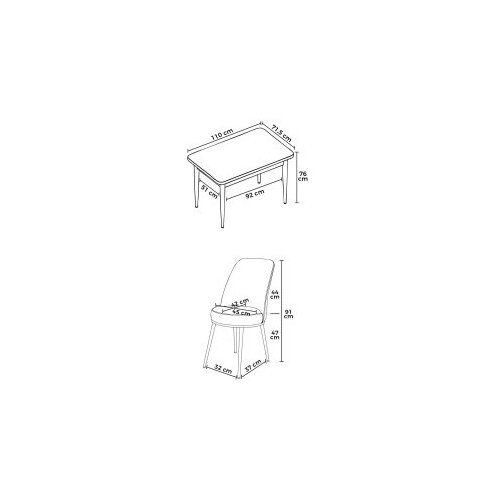 Hanah home nil - white, burgundy whiteburgundy dining table & chairs set (5 pieces) Cene