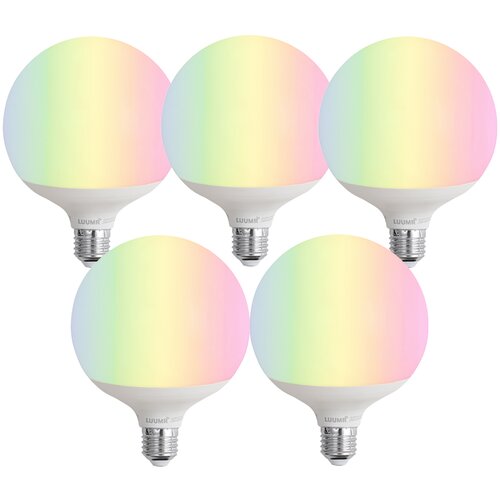 LUUMR Komplet 5 Pametna LED žarnica E27 G120 mat RGBW 9W 806 lm 2700-6500K Cene