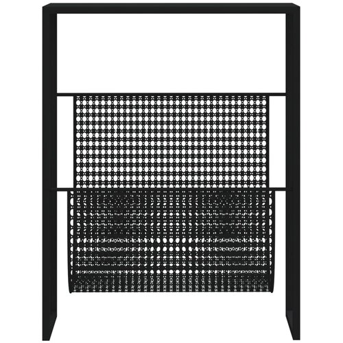 Stalak za časopise crni 35 x 15 x 45 cm čelični Slike