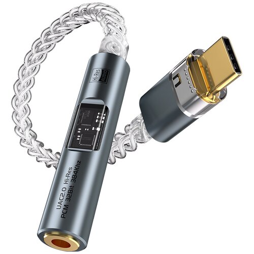 INF BA23 USB-C na 3,5 mm avdio vtičnico z vgrajenim DAC-om Grey, (21838506) Cene