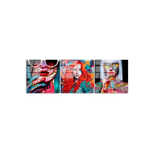 Wallxpert dekorativna slika od kaljenog stakla faces (uv 858) 50 x 50cm Slike