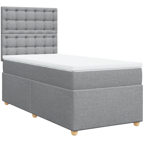 Maison Chic Box spring postelja - Vzmetna postelja z vzmetnico svetlo siva 90x200 cm blago SL16665, (21895962) Cene