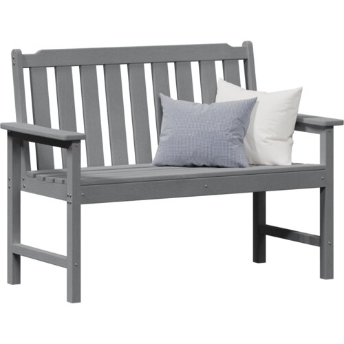 VidaXL vrtna klupa svjetlosiva 120 cm hdpe Slike