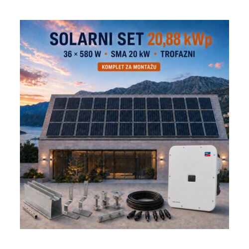  SOLARNI SET 20,88 kWp &amp;ndash; TONGWEI 580 W + SMA SUNNY TRIPOWER X20 Slike