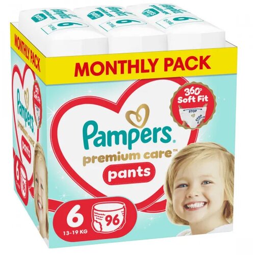 Pampers pants pelene monthly 6 prem. 13-19kg 96kom Slike