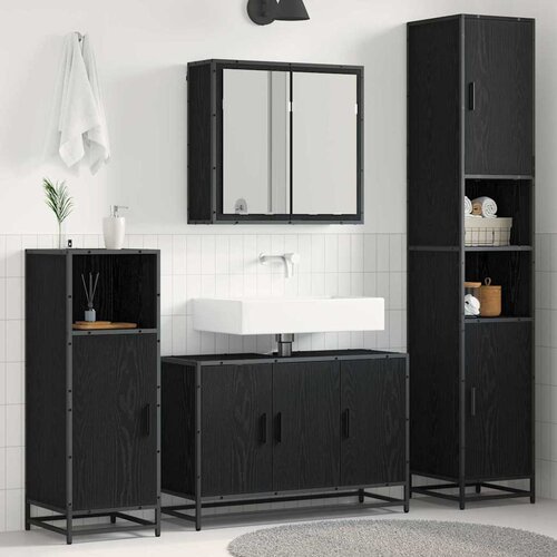 vidaXL set namještaja za kupaonicu 4 pcs crni hrast 90 x 33 x 60 cm Cijene