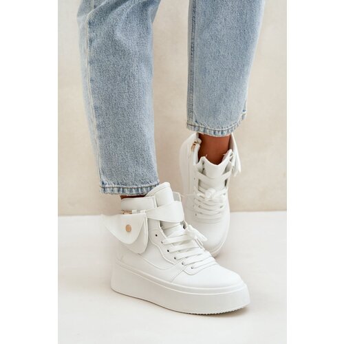 PM1 High sneakers with pouch on platform white Saramis Cene