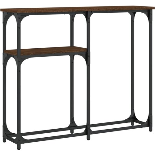 Maison Chic konzolna miza - miza ob steni rjav hrast 90x22,5x75 cm inženirski les, (21786608) Cene