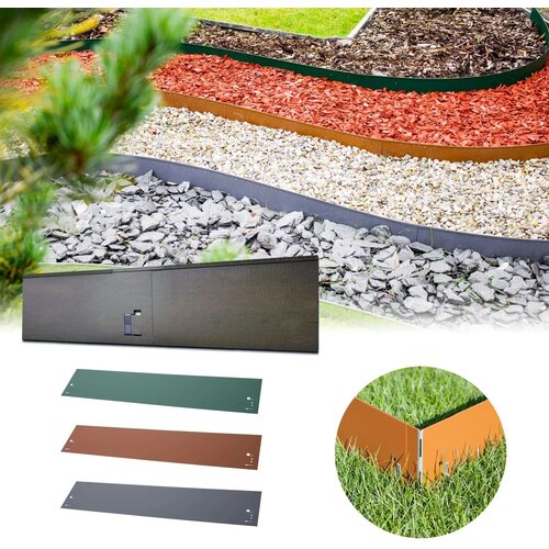 green-split Kovinske robove za trato 18.5x120 cm Okvirji za gredice, rostfrei, (5000218589) Cene