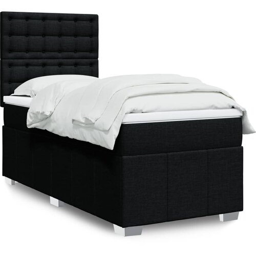 vidaXL Box spring postelja z vzmetnico črna 80x200 cm blago Cene