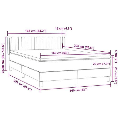 Box Spring krevet s madracem tamno zeleni 160x220 cm bar&amp;scaron;un - Tamnozelena 160 x 220 cm Okomite pruge Slike