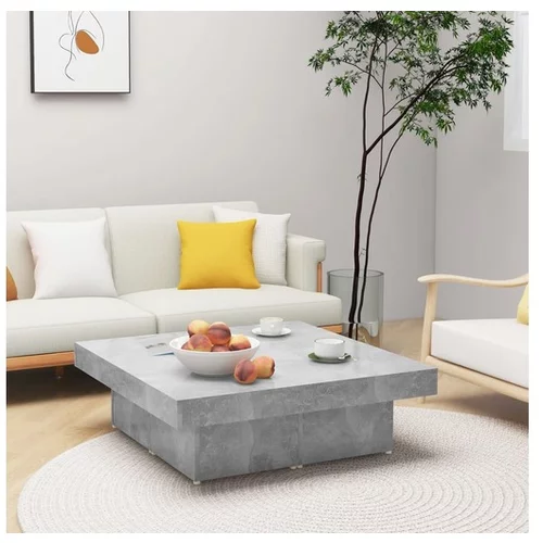  Klubska mizica betonsko siva 90x90x28 cm iverna plošča