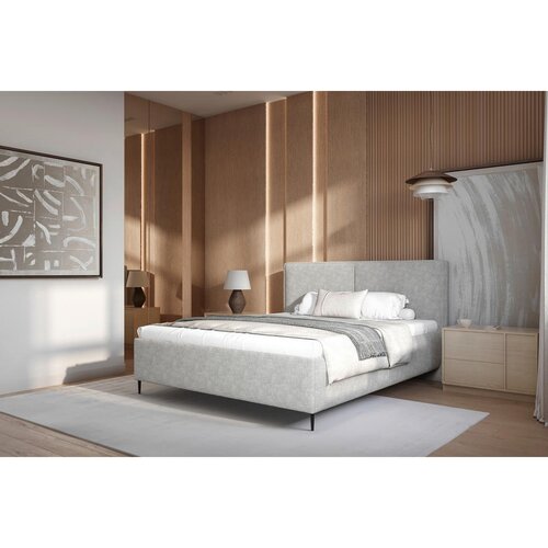 MID.YOU OBLAZINJENA POSTELJA 160 cm x 200 cm , les, tekstil, leseni material siva Cene