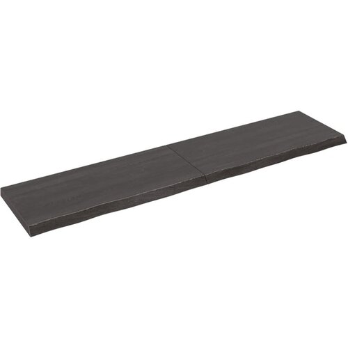 vidaXL Zidna polica tamnosmeđa 220x50x(2-6) cm od obrađene hrastovine Cijene