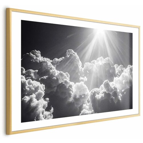  Plakat Hope in the Clouds: Inspiring Sun Rays &ndash; Awaken Emotions 30x21 Zlatni okvir s margom Cijene