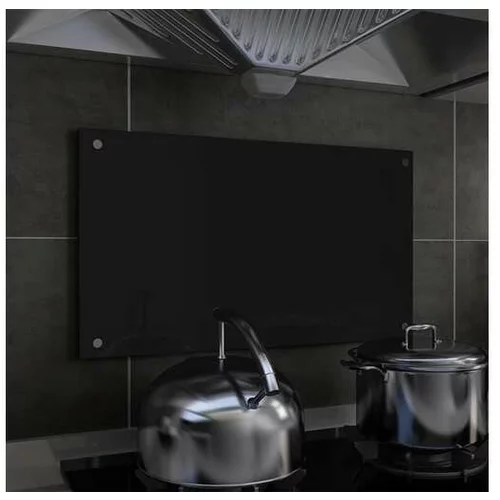  Kuhinjska zaščitna obloga črna 70x40 cm kaljeno steklo