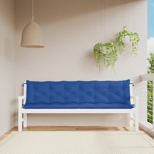 vidaXL Blazina za vrtno klop 2 kosa modra 200x50x7cm oxford tkanina Cene