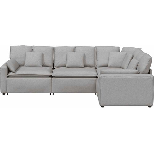  Modularna sofa s jastucima, tkanina, oblak sive boje Siva Slike