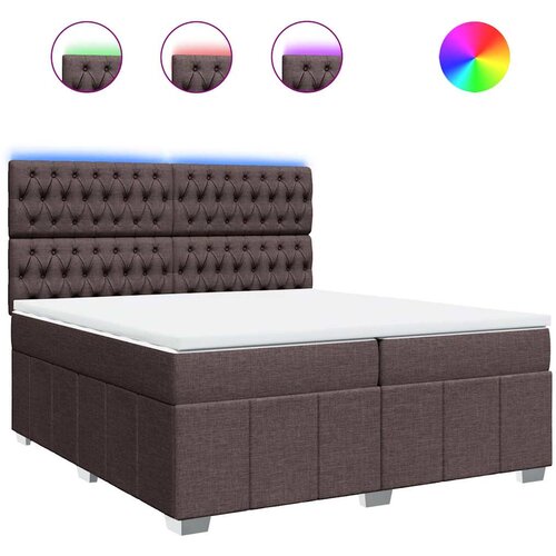 Maison Chic Box spring postelja - Vzmetna postelja z vzmetnico temno rjav 200x200 cm blago SL23887, (21890732) Cene