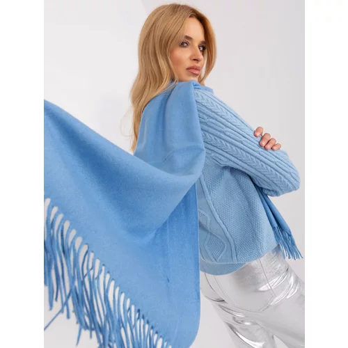 Fashion Hunters Blue knitted scarf with fringe