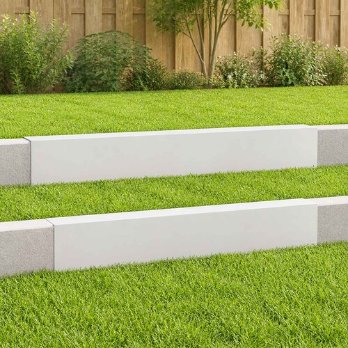 Profil za rubove vrta 2 kom. 100 x 10 x 15 cm Čelik Bijela Cene