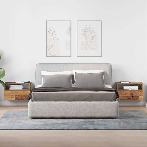  Zidni noćni ormarići 2 kom staro drvo 45x26x28,5 cm Slike