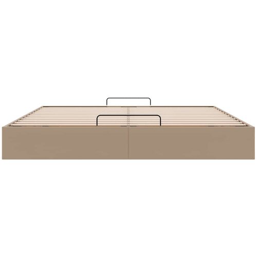 VidaXL okvir kreveta bez madraca cappuccina 200x200 cm od umjetne kože Slike