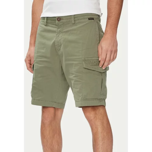 Napapijri Kratke hlače iz tkanine N-Deline NP0A4HOT Zelena Regular Fit