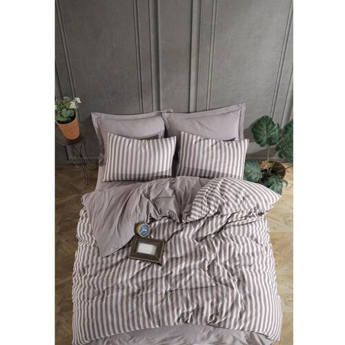 Mijolnir Smeđa posteljina za bračni krevet 200x200 cm Road Potlu – Cijene