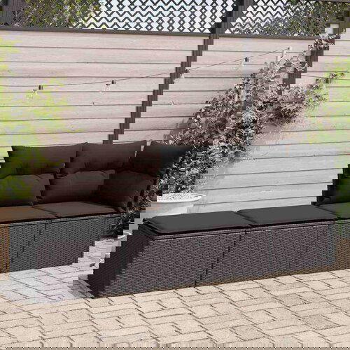 vidaXL 2-dijelni set vrtnih sofa s jastucima crni od poliratana bagrem Cene