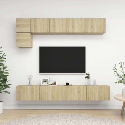  5-dijelni set TV ormarića boja hrasta sonome od iverice Cijene
