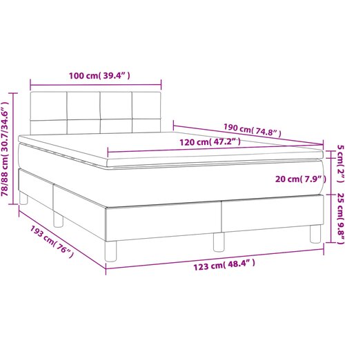 box spring s madracem krem 120 x 190 cm od tkanine Slike