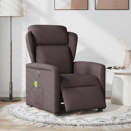 Maison Chic Električni masažni naslanjač - Relax naslanjač temno rjavo blago, (22134401) Cene