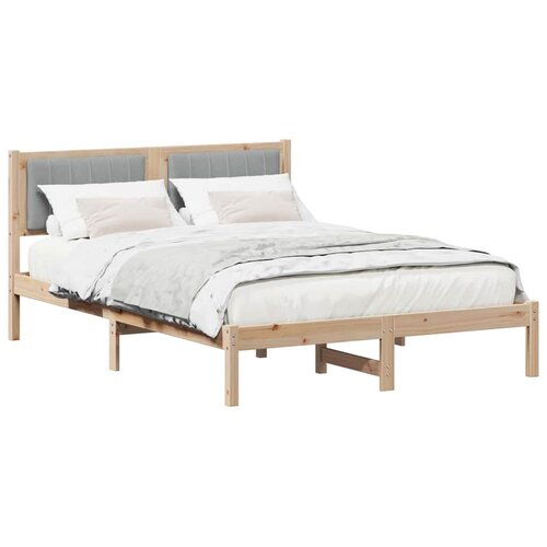  Krevetni okvir s tapiciranim uzglavljem Svijetlo siva Smeđa 120 x 190 cm Slike