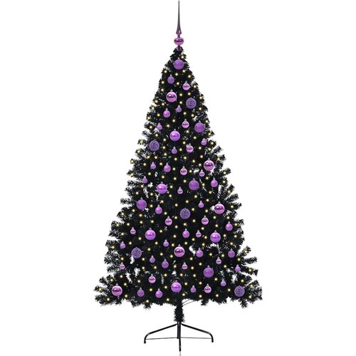  Umjetno predsvijetljeno božićno drvce Crna 180 cm PVC Slike