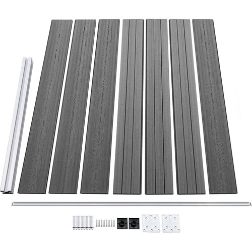  Set panela za ogradu WPC 872 x 146 cm sivi Slike
